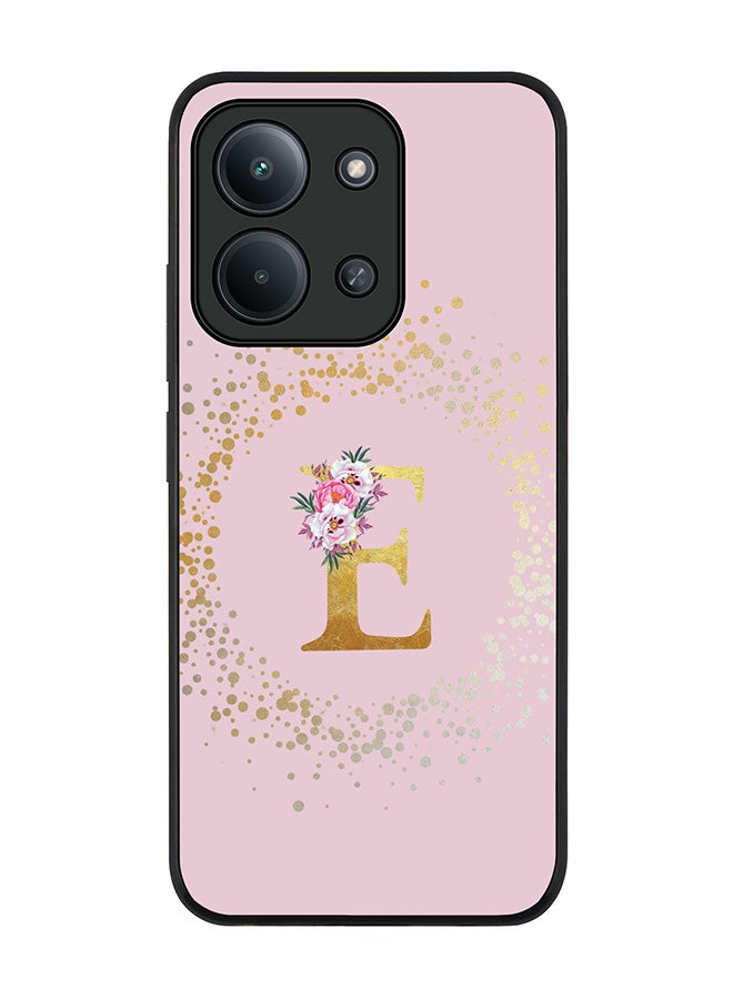 For Xiaomi Poco C85 4G Case,Slim fit Camera Protection, Shockproof Thin Phone cover  - Custom Monogram Floral - E  (Pink )